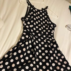 Black and white polka dot dress